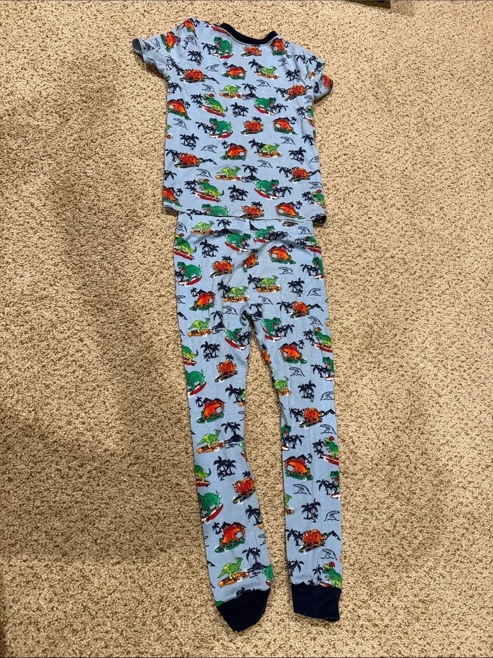 Blue Dinosaur Print Kids Pajama Set